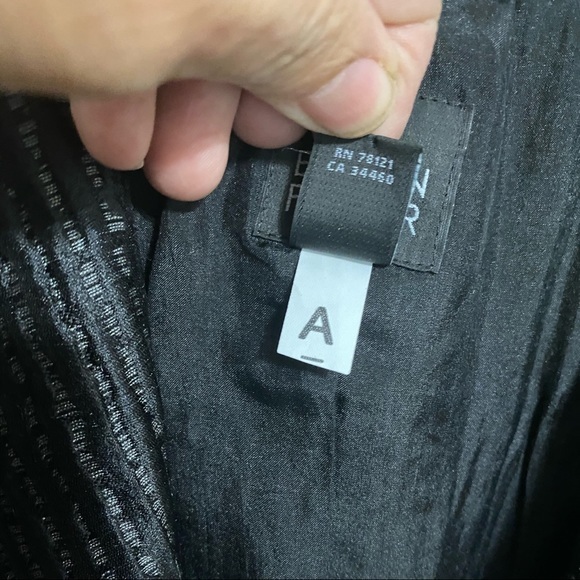 EILEEN FISHER Black and Gray Silk Open Front Duster Jacket, size S - Picture 6 of 10